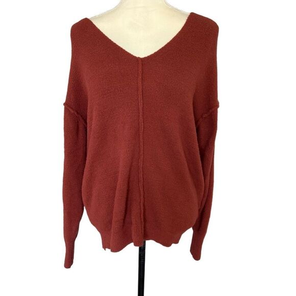 Wilfred Sweaters - Wilfred Free Sweater Size S Rust Boat Neck Long Sleeve Fuzzy Texture Cozy Chic